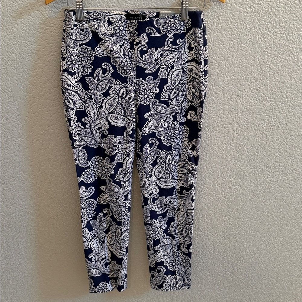 TALBOTS CHATHAM ANKLE PANTS - PAISLEY FLORAL SIZE 2P - Picture 4 of 8